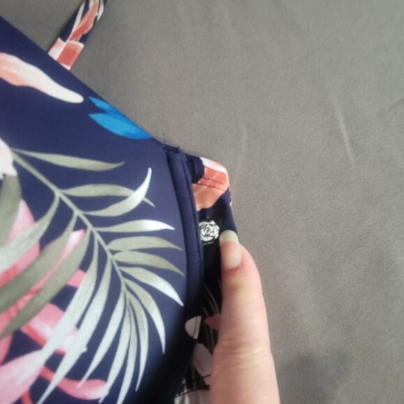 la Vie en Rose Bikini Set Womens XL* Blue Floral Tropical Swimsuit Beach Travel - Picture 3 of 11